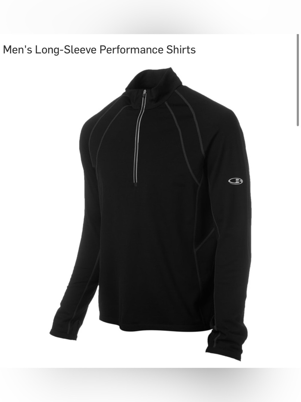 IceBreaker Trail Black Men's Long-Sleeve Performance Half-Zip Pullover